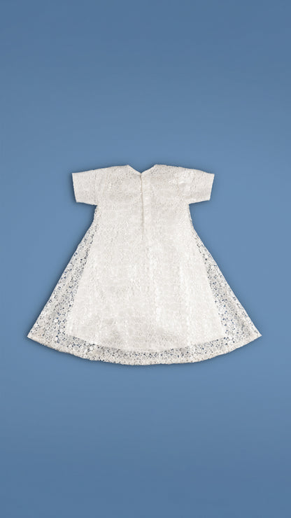 GUIPURE LACE A-LINE MIDI DRESS