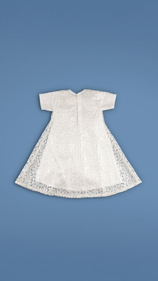 GUIPURE LACE A-LINE MIDI DRESS