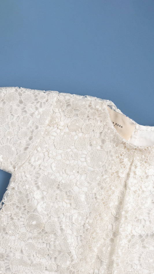GUIPURE LACE A-LINE MIDI DRESS