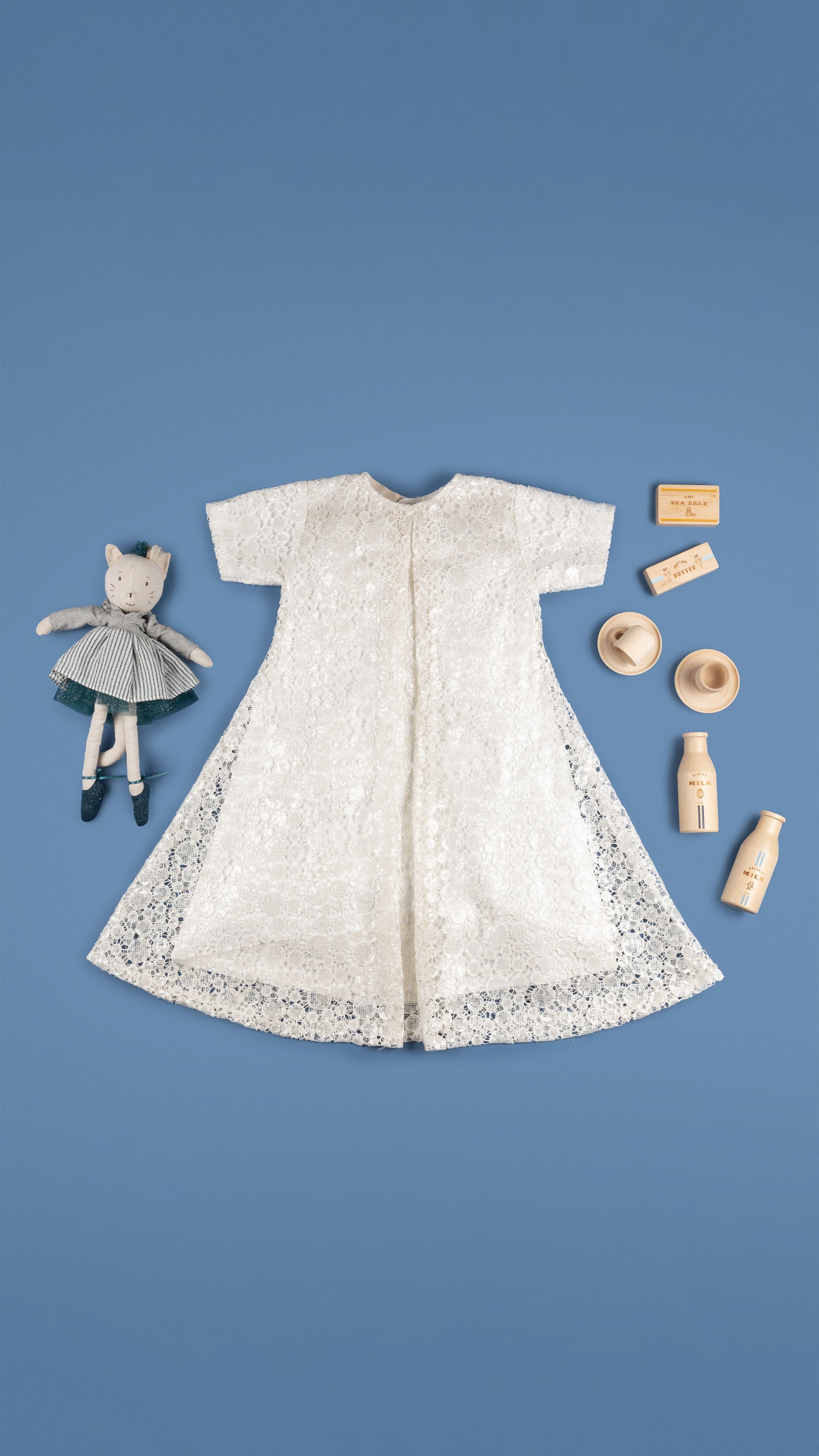 Guipure Lace A-Line Midi Dress for Girls | Shatha Essa Guipure Lace A-Line Midi Dress for Girls | Shatha Essa