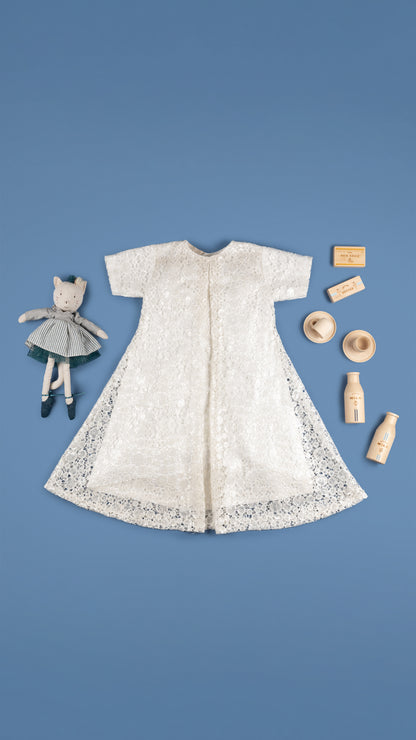 GUIPURE LACE A-LINE MIDI DRESS