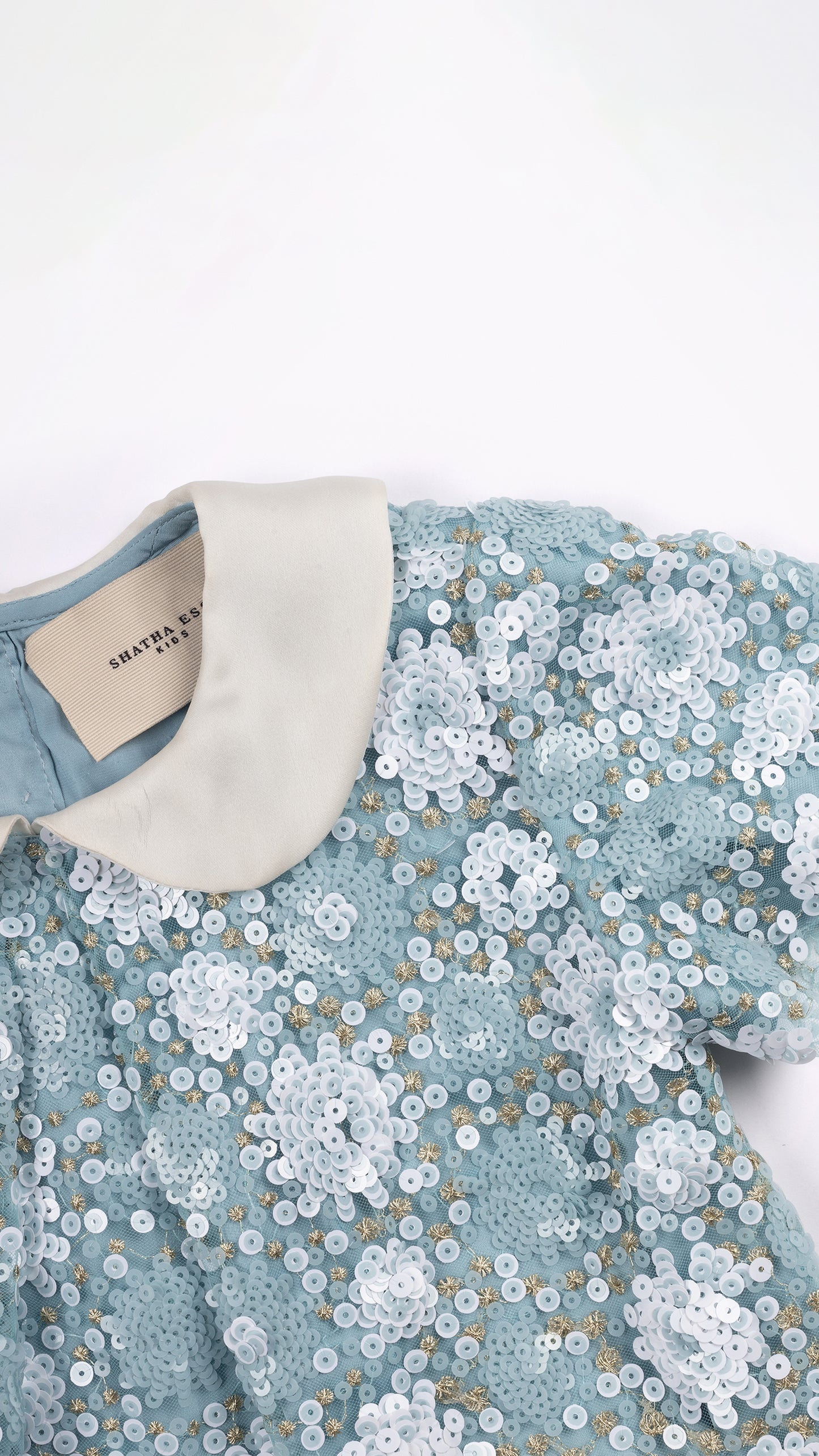 ALL-OVER SEQUIN EMBELLISHED PETER PAN COLLAR DRESS
