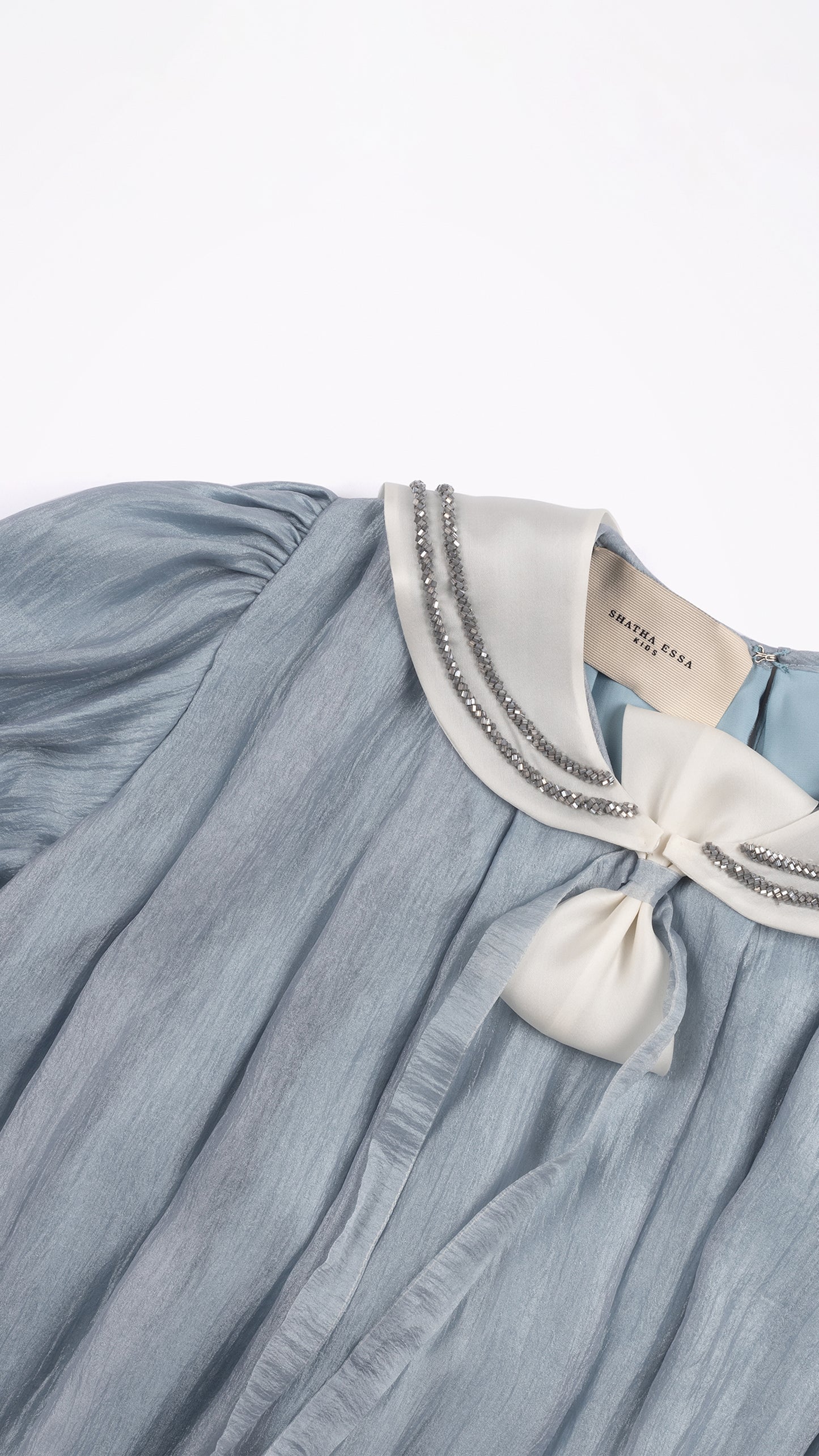 EMBELLISHED SAILOR COLLAR DETAIL PLEATED DRESS