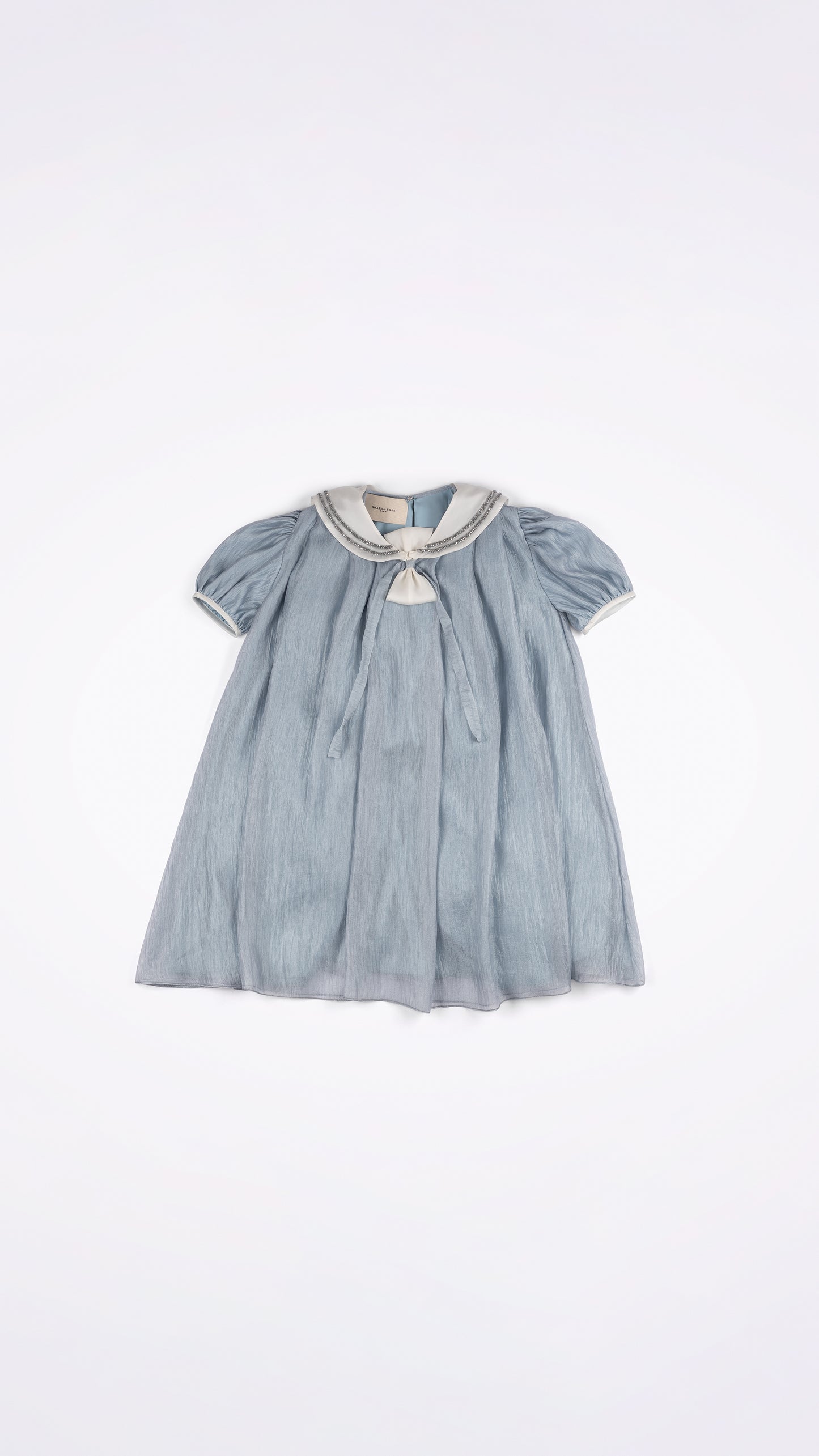 EMBELLISHED SAILOR COLLAR DETAIL PLEATED DRESS