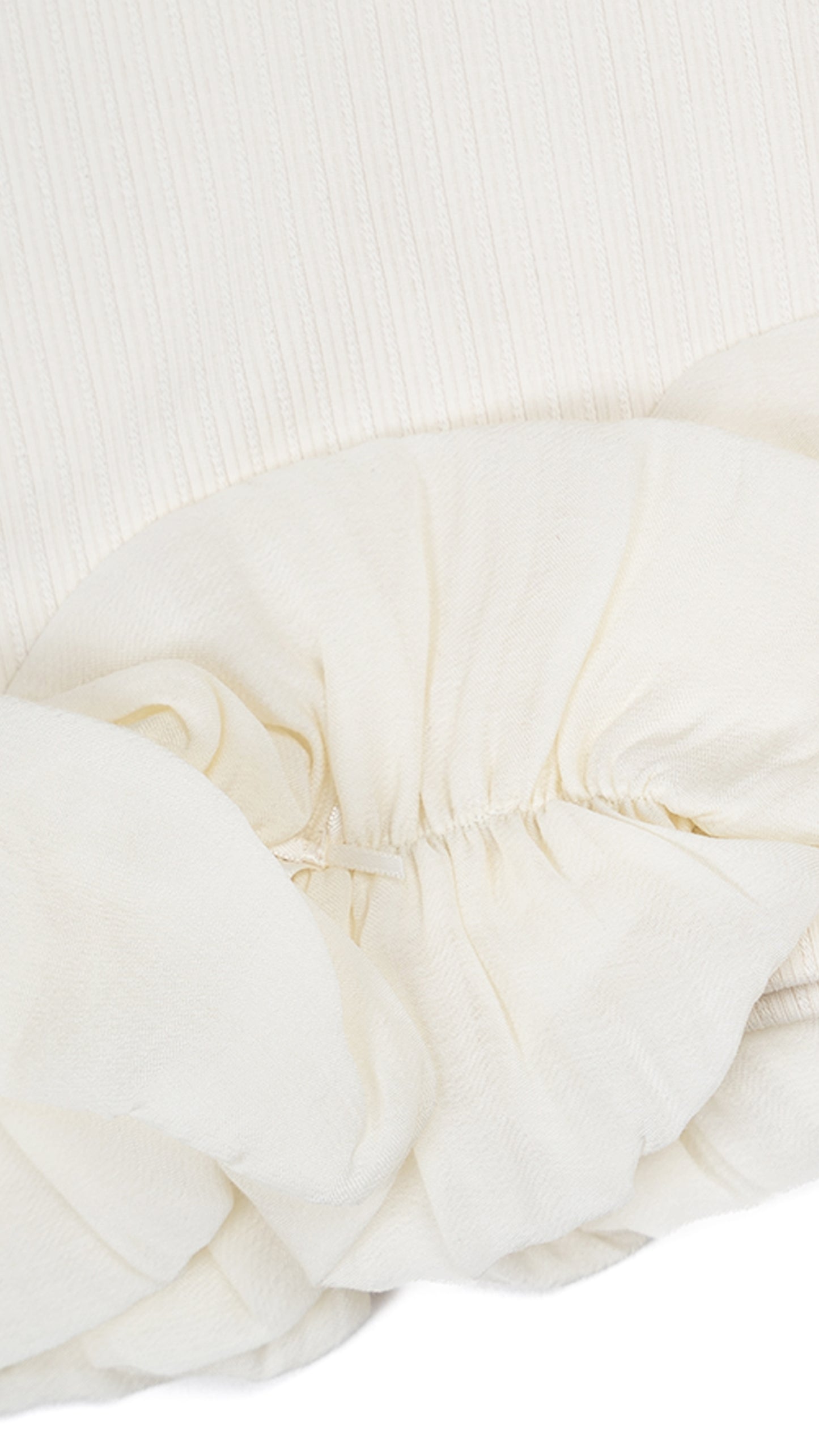 Ruffles and Bow Detail Tank Top in Off-White