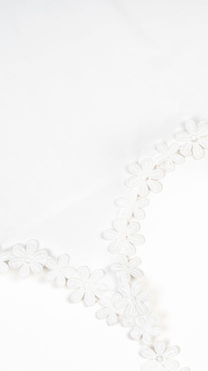 Floral Lace Hem Tie-Up Detail T-shirt