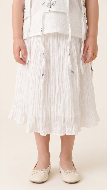 Textured Plissé Pleated Skirt