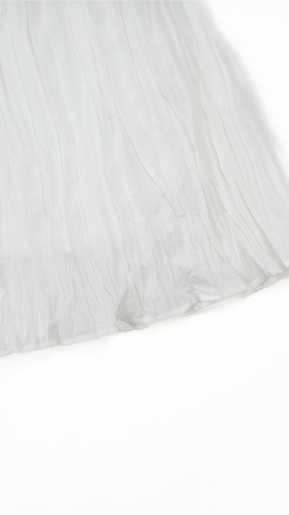 Textured Plissé Pleated Skirt