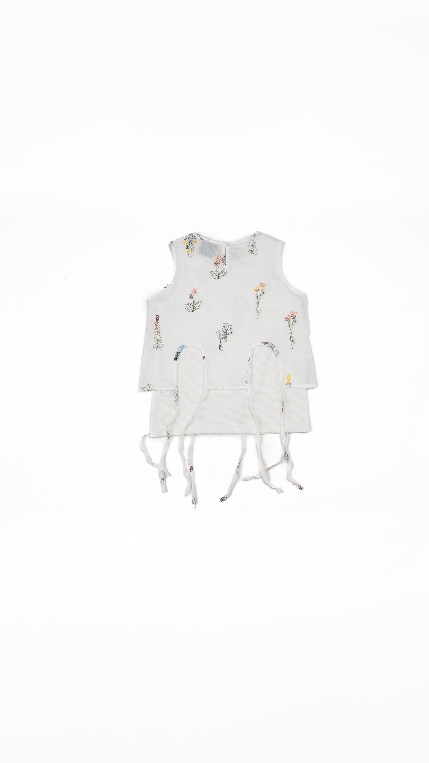 Floral embroidered Tie-Up Detiail Top Set