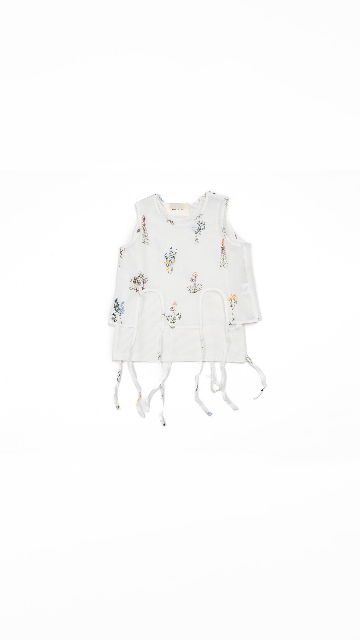 Floral embroidered Tie-Up Detiail Top Set