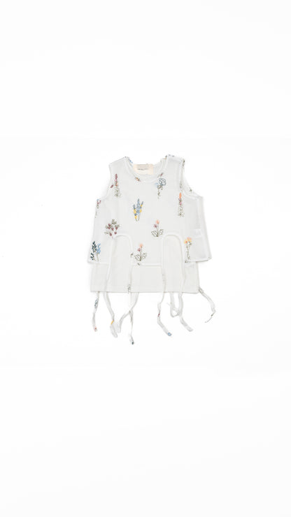 Floral embroidered Tie-Up Detiail Top Set