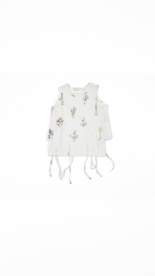 Floral embroidered Tie-Up Detiail Top Set