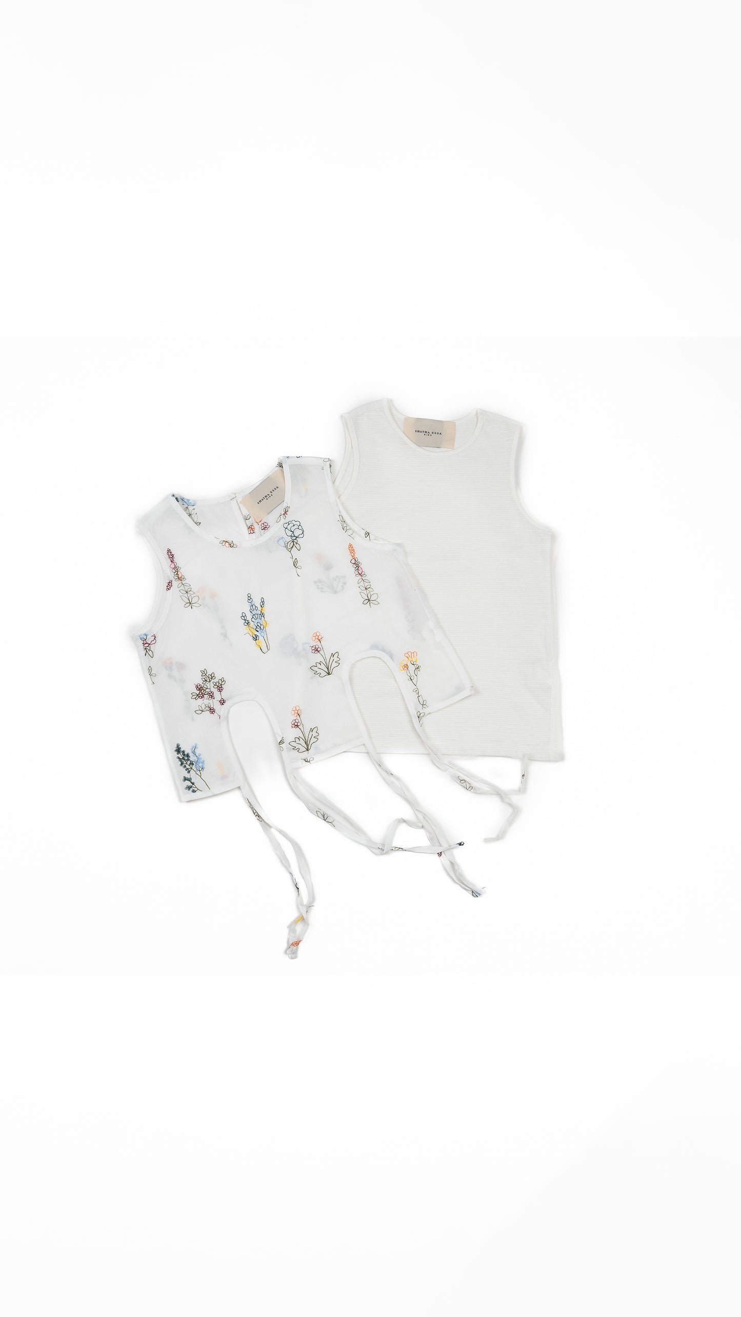 Floral embroidered Tie-Up Detiail Top Set