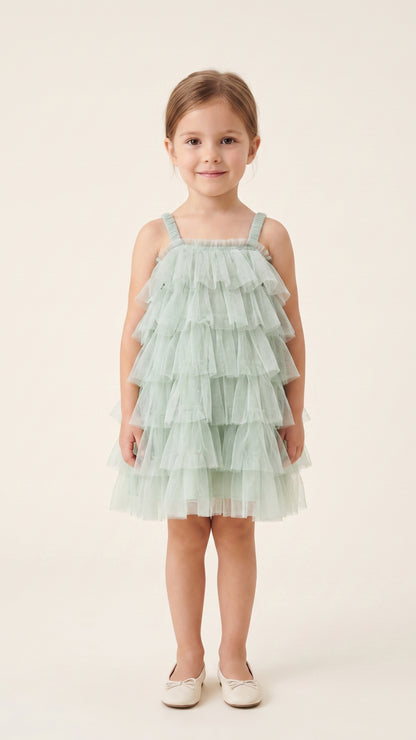 Tiered Tulle Ruffle Dress