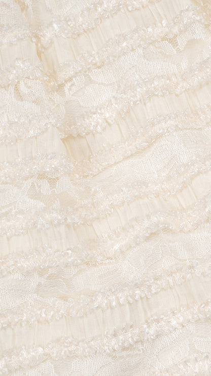 Bouclé & Lace Trim Skirt