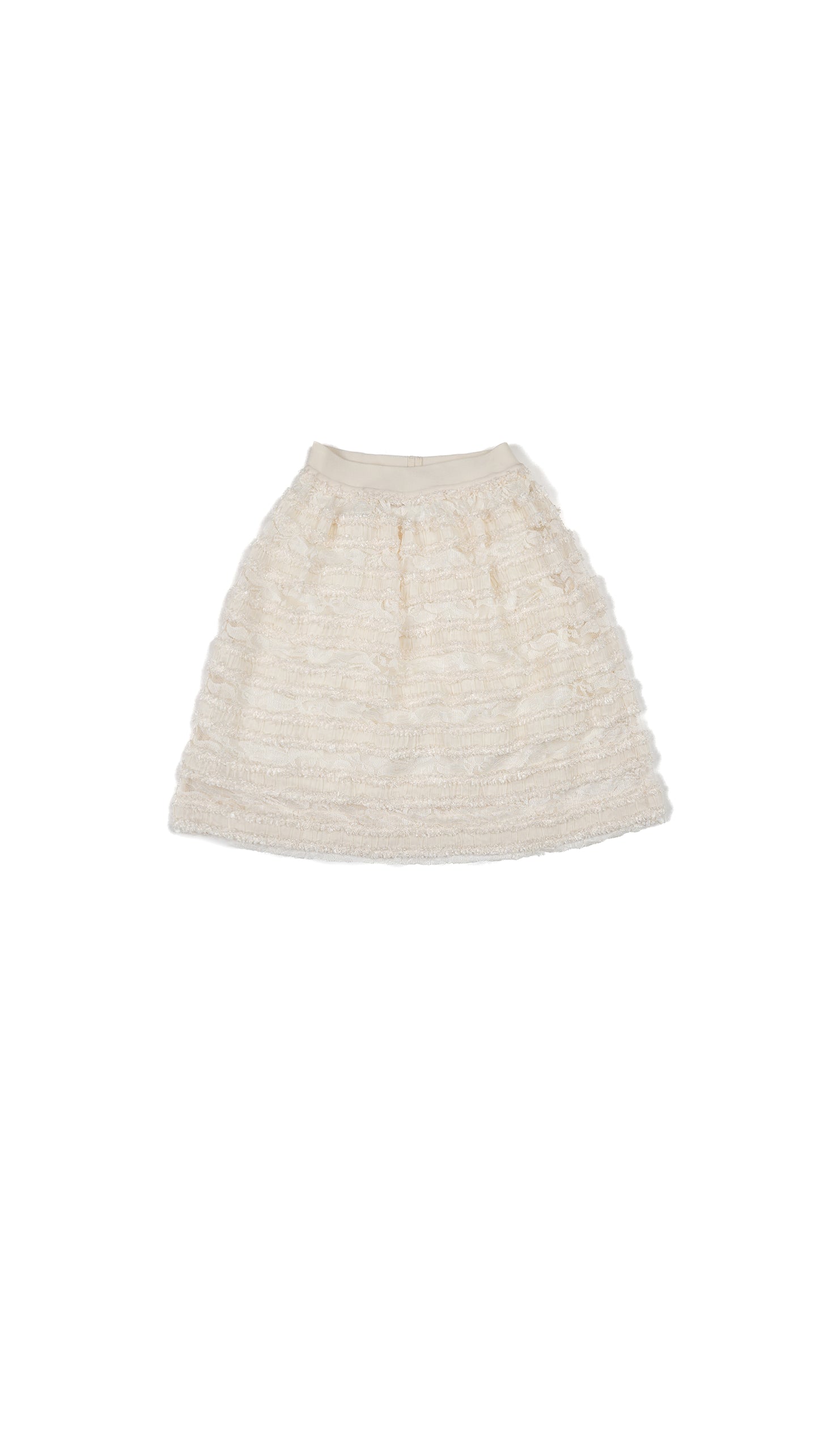 Bouclé & Lace Trim Skirt