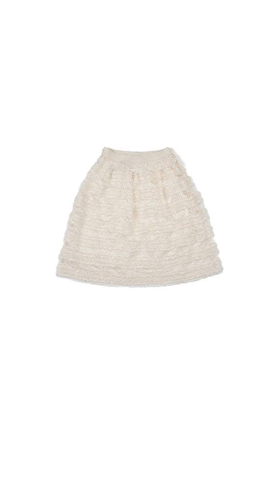 Bouclé & Lace Trim Skirt