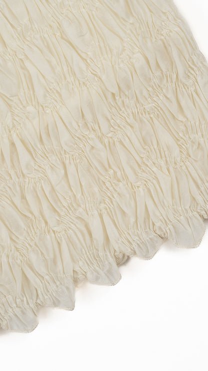 Popcorn Smocked Column Skirt