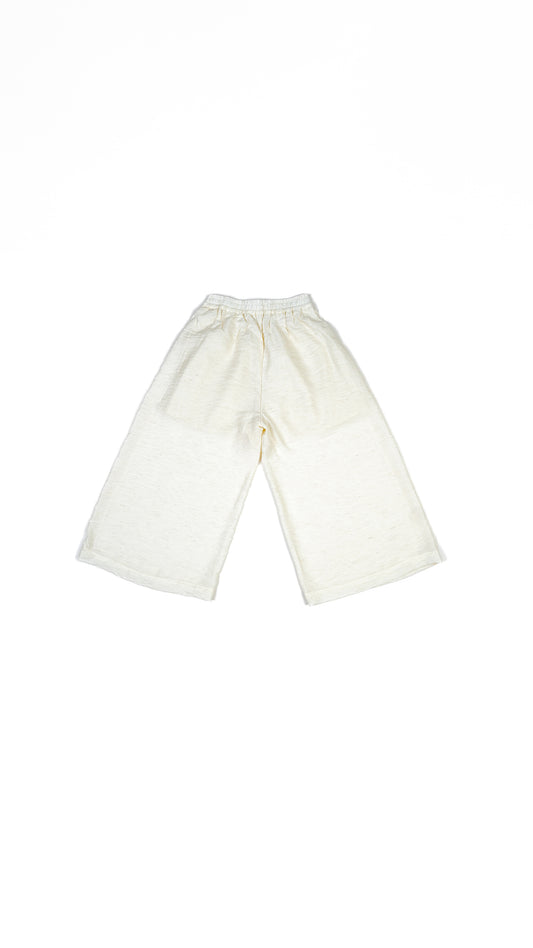 Floral Insert Lace Detail Wide Leg Pants