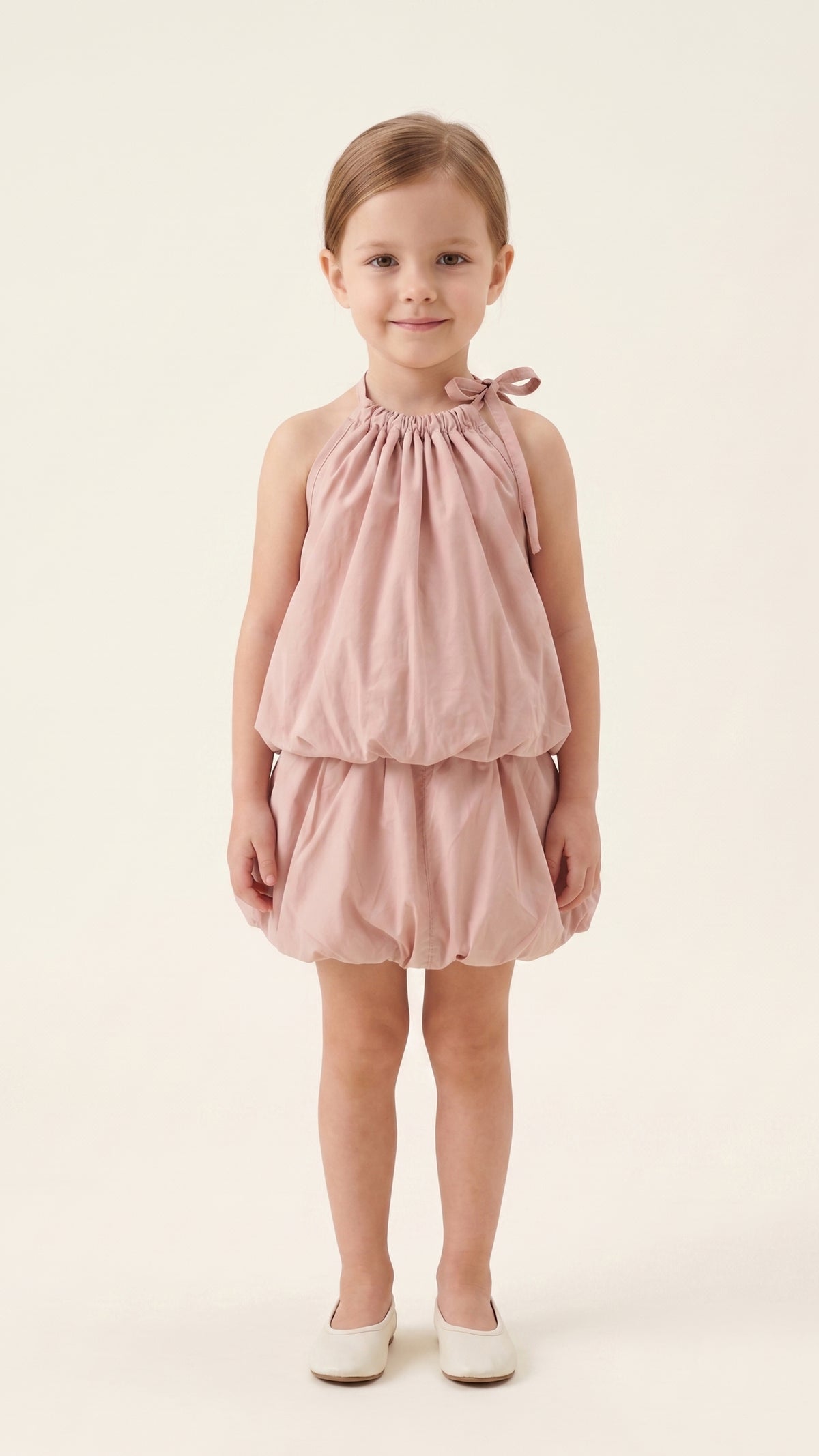 Tie-Up Neck Detail Balloon Top & Shorts