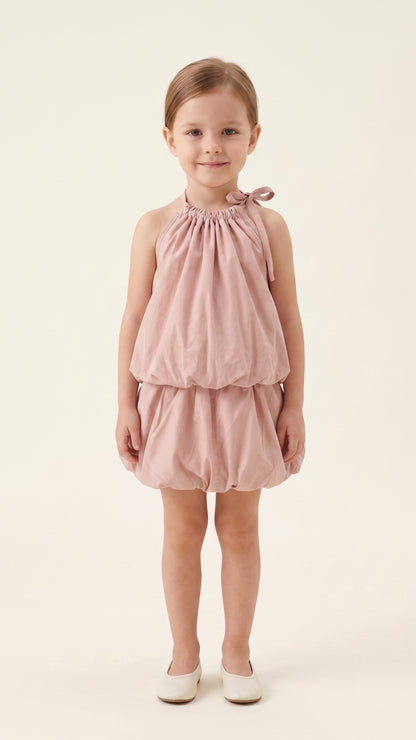 Tie-Up Neck Detail Balloon Top & Shorts