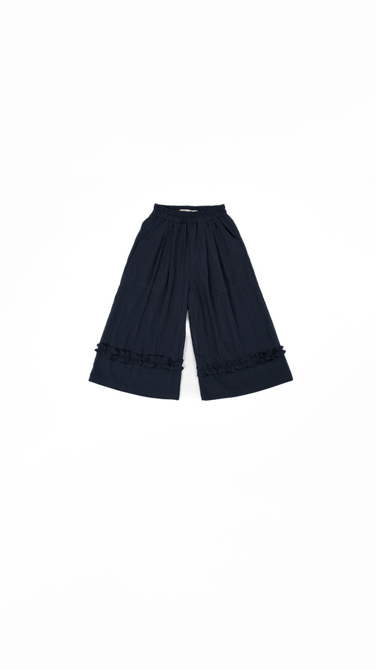 Ruffle Hem Pleated Culottes