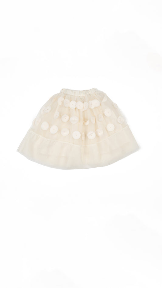 Abstract Floral Applique Skirt