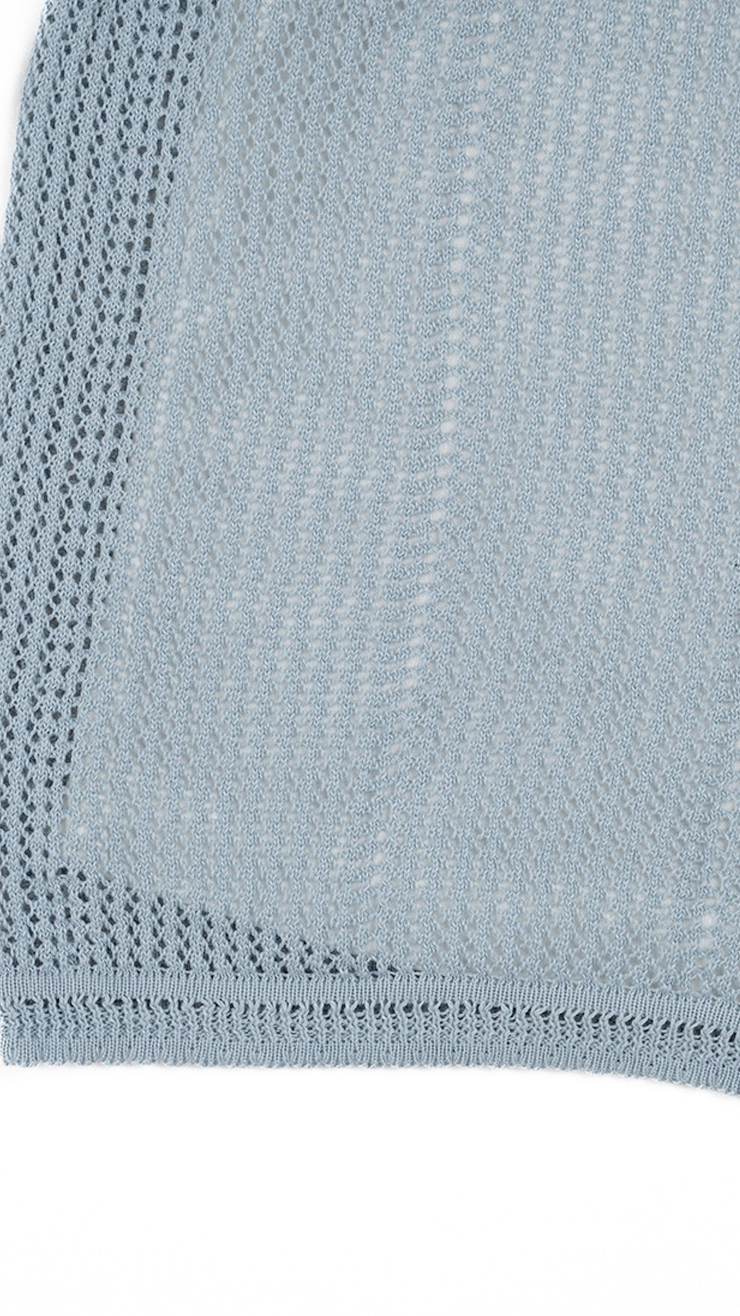 Open-Weave Knit Vest & Cami Set in Blue