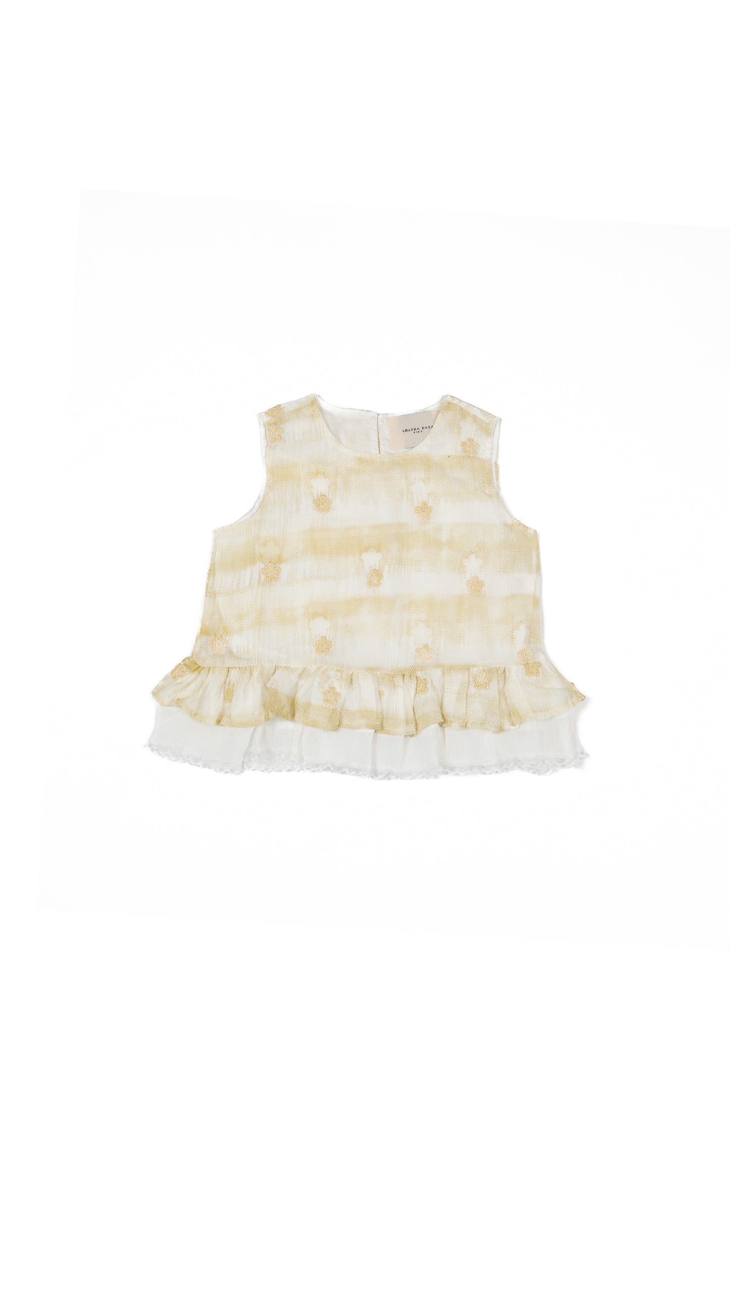 Floral Embroidered Ruffle Hem Top