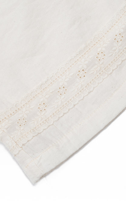 Lace Trim Linen Culottes