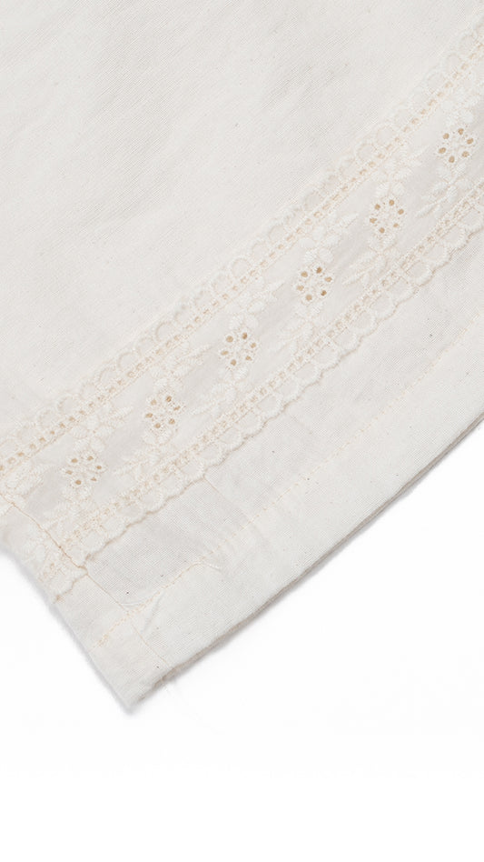 Lace Trim Linen Culottes