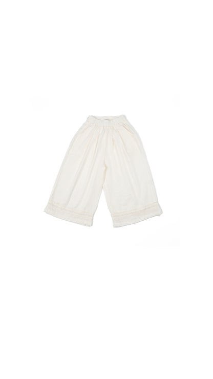 Lace Trim Linen Culottes