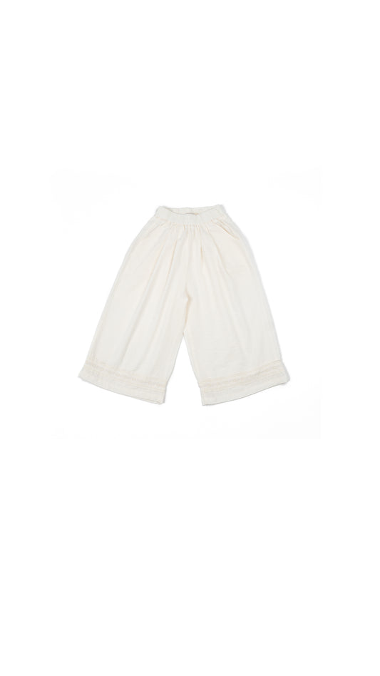 Lace Trim Linen Culottes