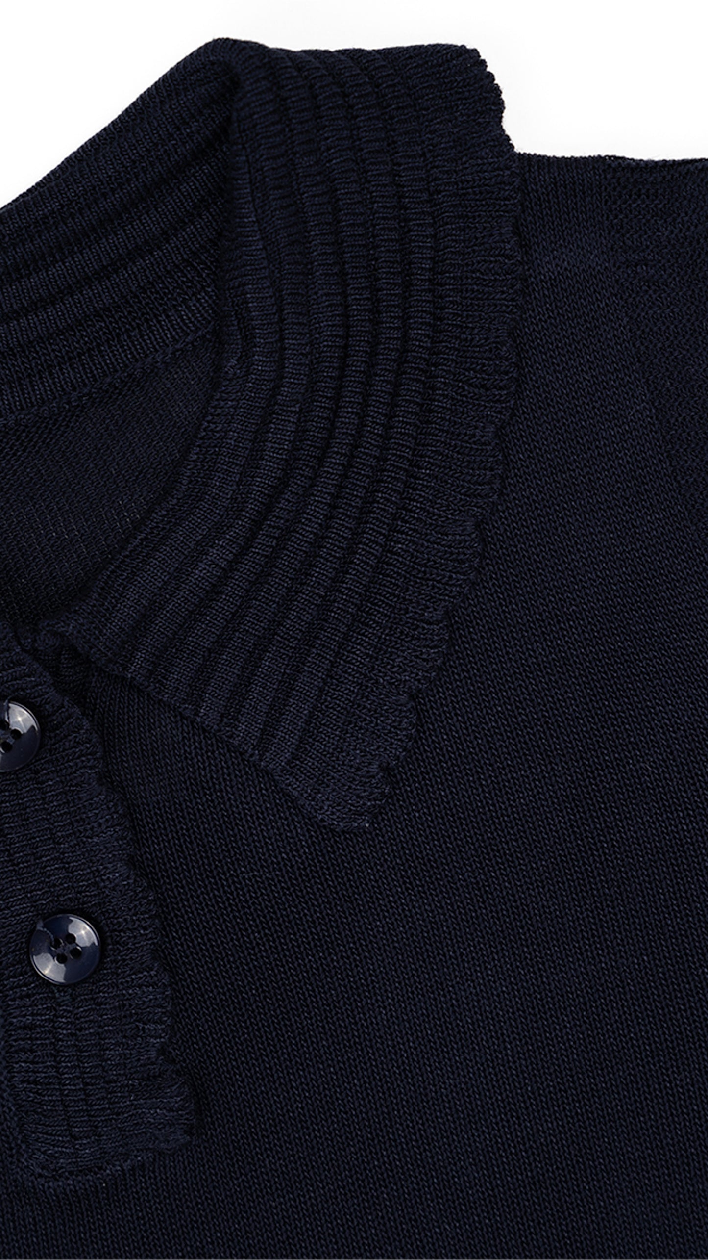Scallop Ribbed-Collar Knit Polo Vest
