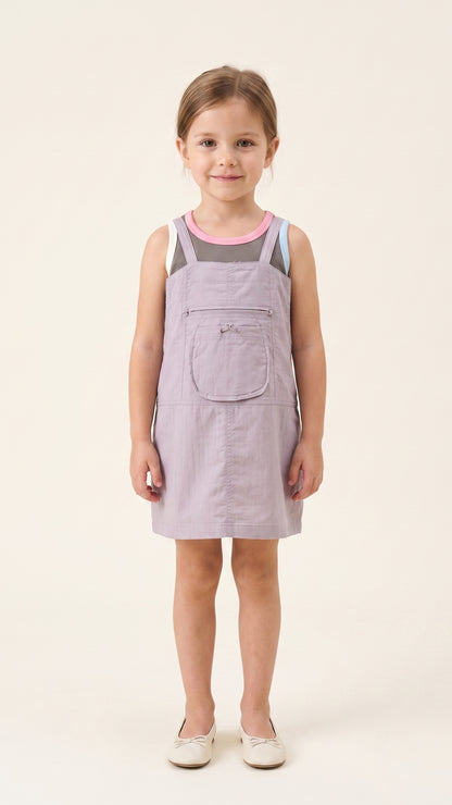 Cargo Pocket Detail Pinafore Dress