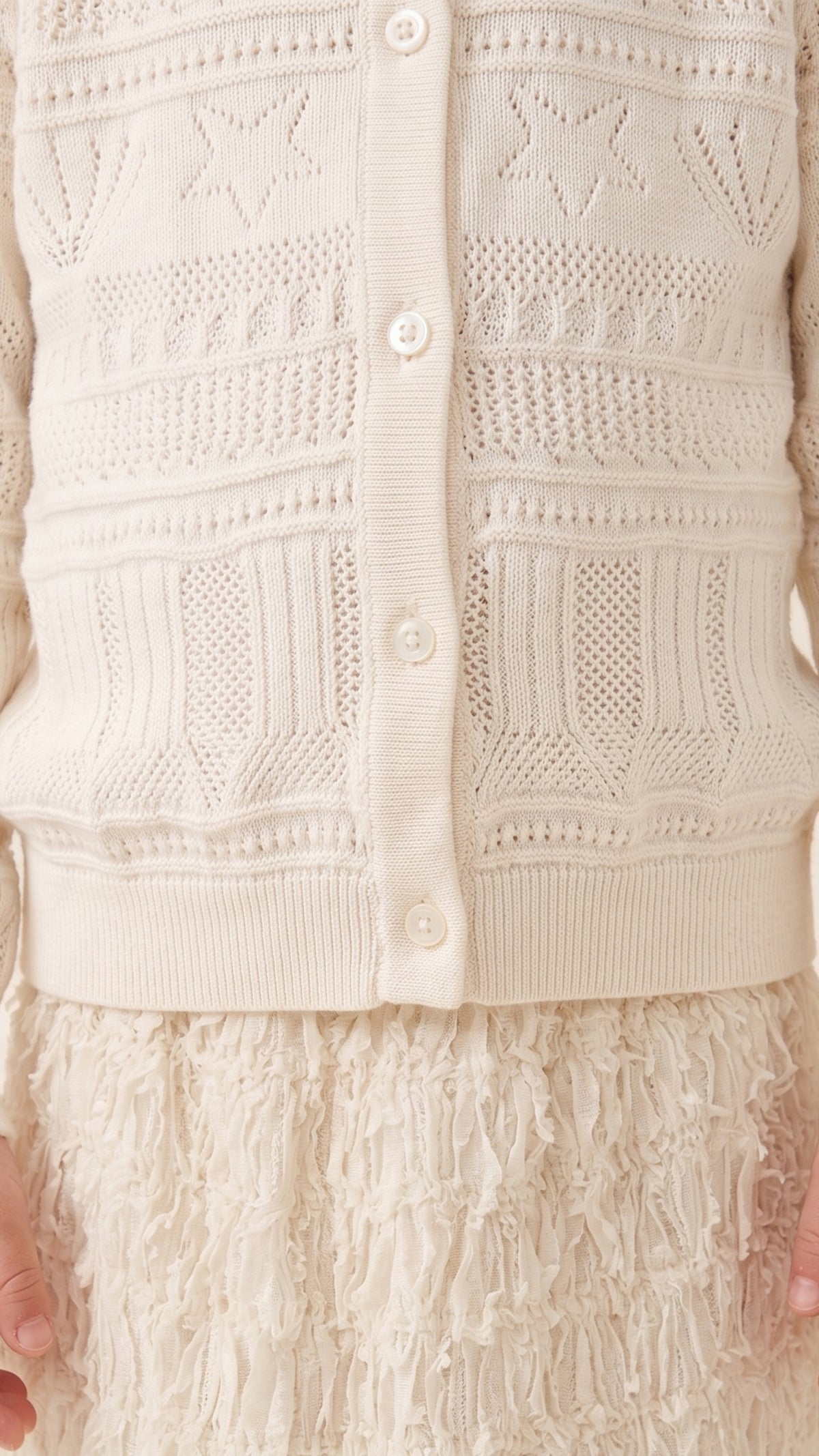 Pointelle Knit Cardigan
