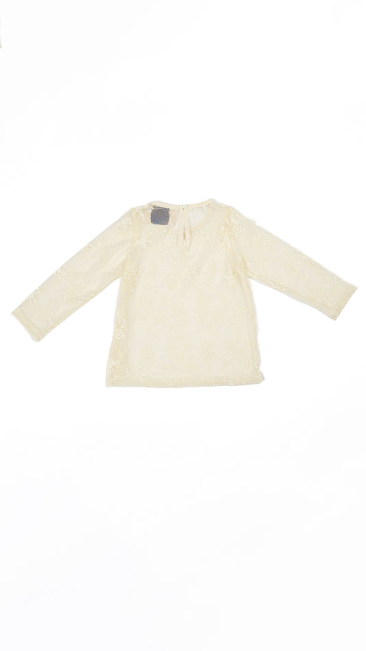Sheer Floral Mesh Lace Top