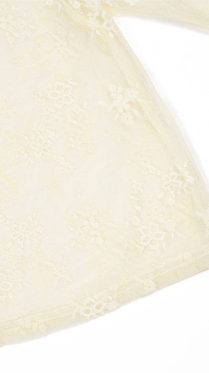 Sheer Floral Mesh Lace Top