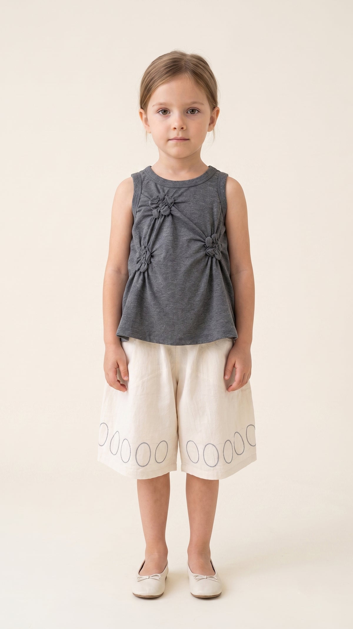 Draped Fabric-Rosettes Tank Top