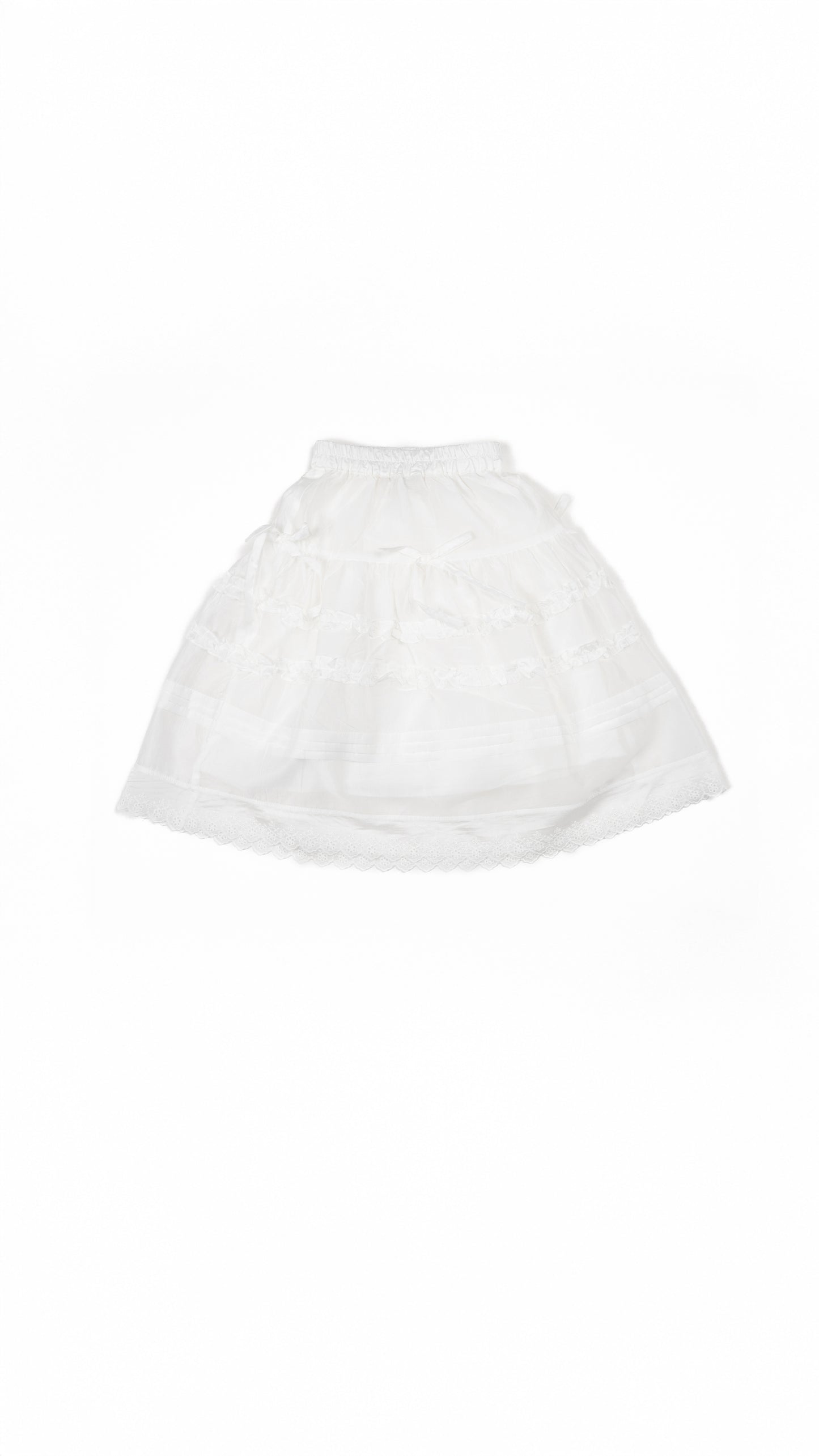 Tiered Ruffle & Lace Trim Skirt