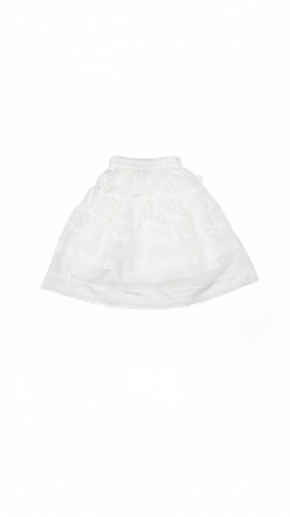 Tiered Ruffle & Lace Trim Skirt