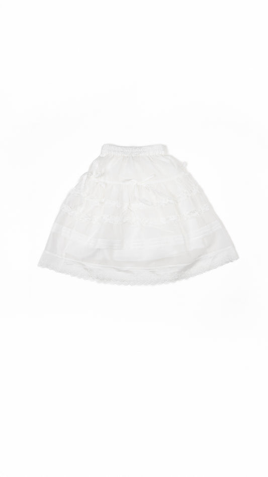 Tiered Ruffle & Lace Trim Skirt