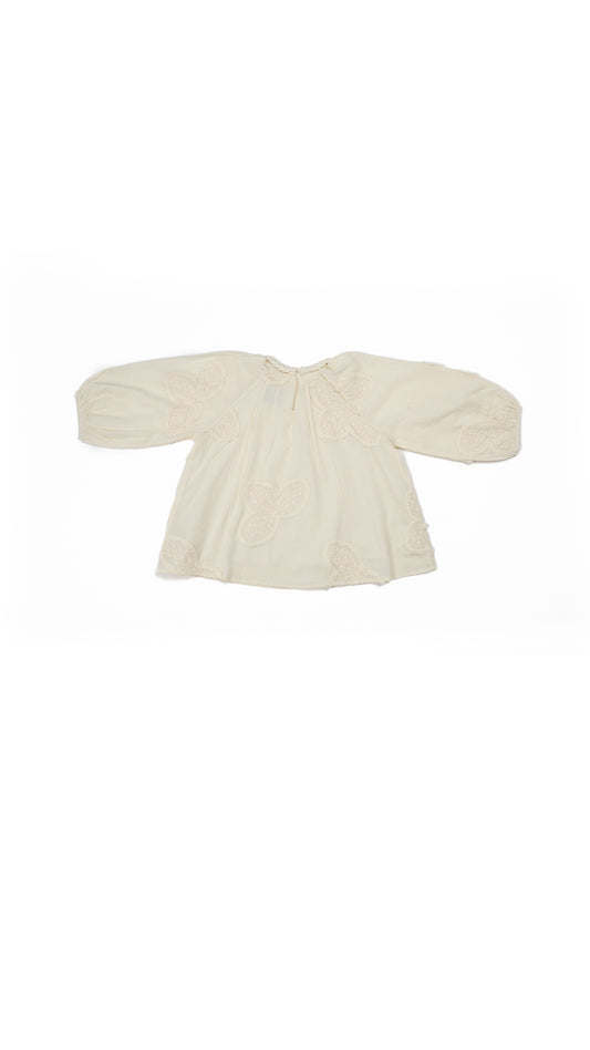 Braided Neck Detail Embroiderd Top