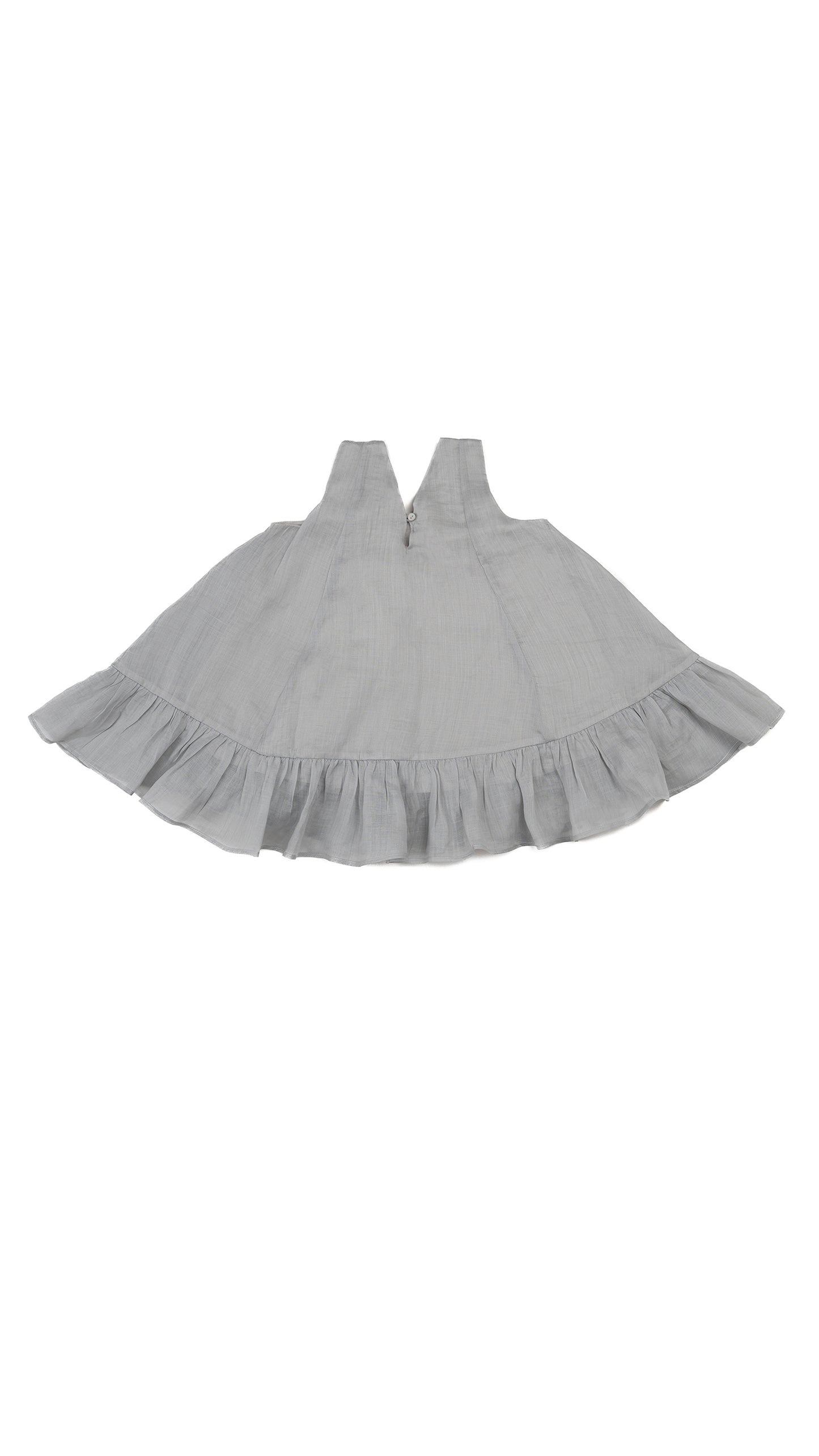 Inverted-Pleat Detail  Ruffle-Hem Dress