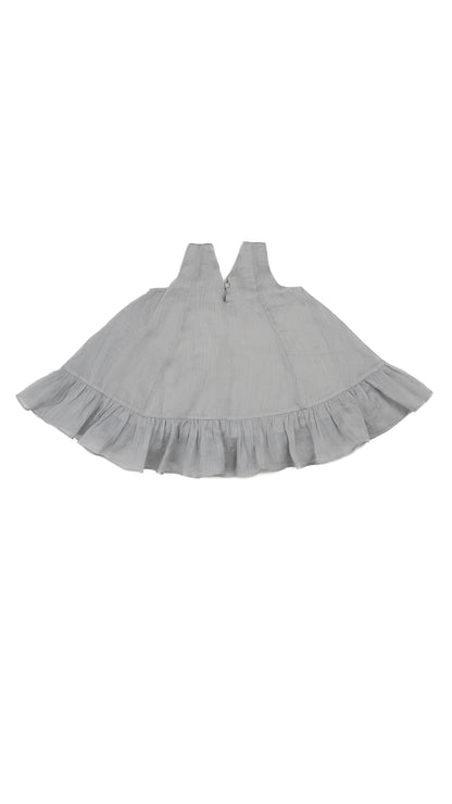 Inverted-Pleat Detail  Ruffle-Hem Dress