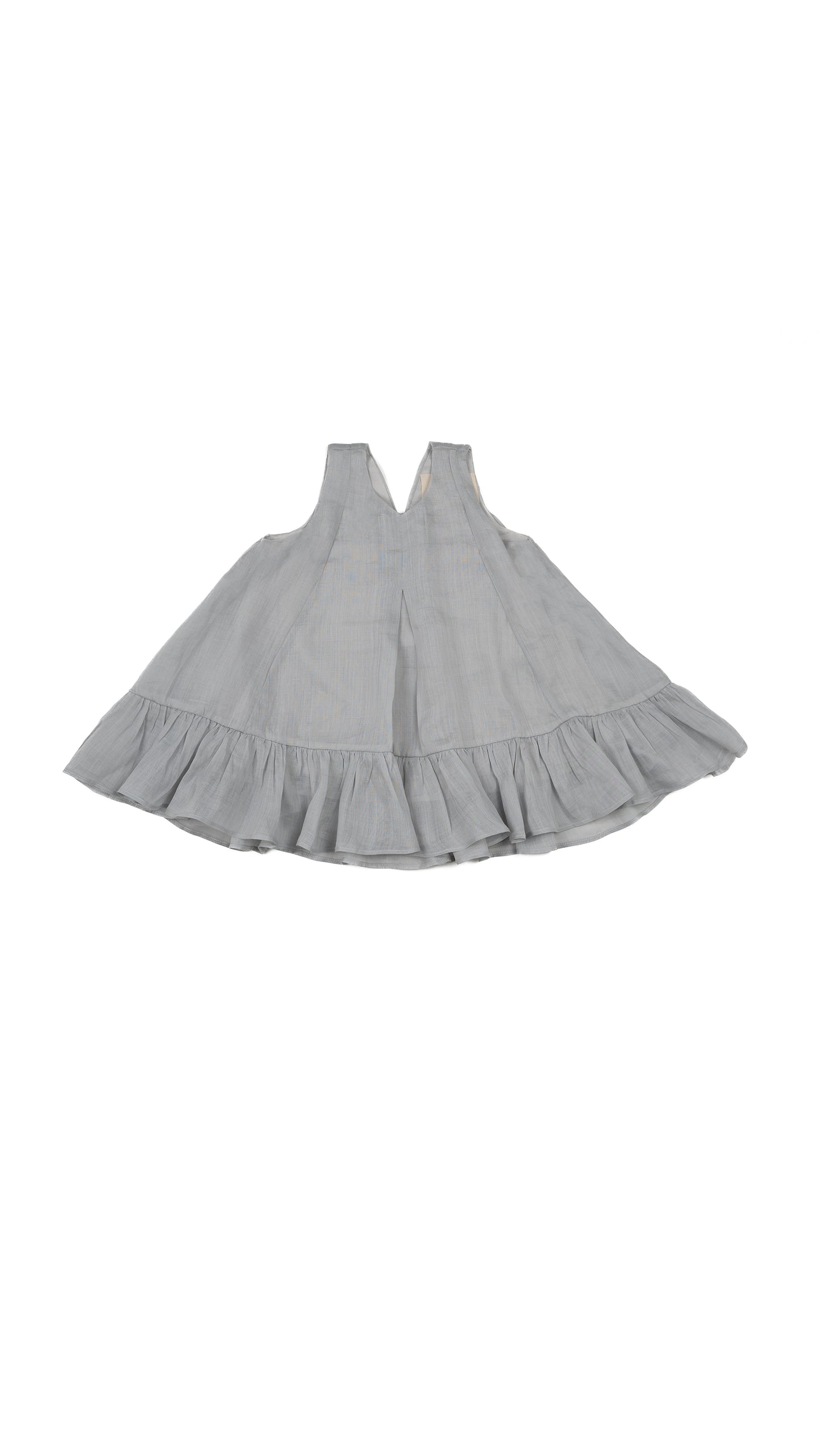 Inverted-Pleat Detail  Ruffle-Hem Dress