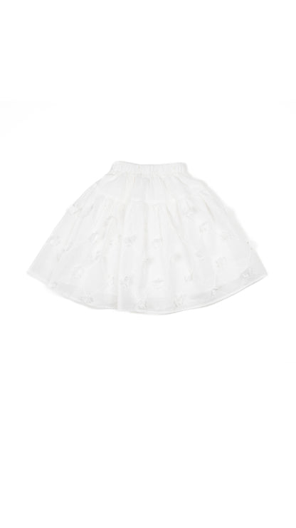 Floral Lattice Drop-Yoke Skirt