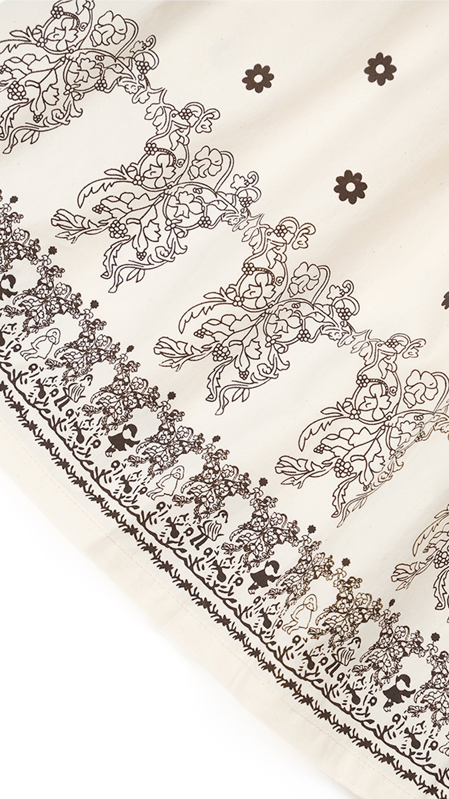 Floral Printed Trapeze Top & Drop-Yoke Skirt