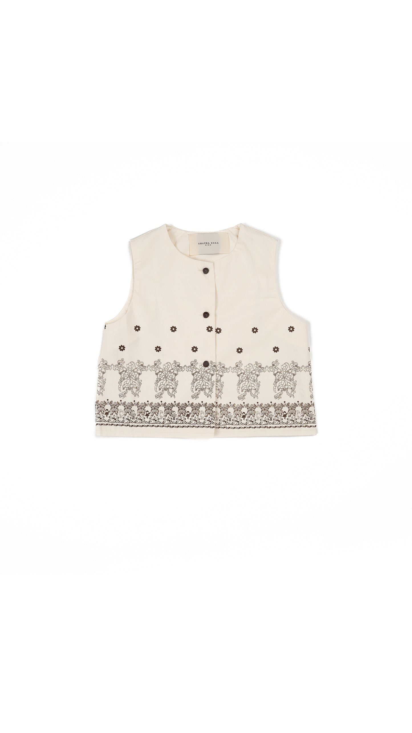 Floral Printed Trapeze Top & Drop-Yoke Skirt
