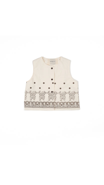 Floral Printed Trapeze Top & Drop-Yoke Skirt